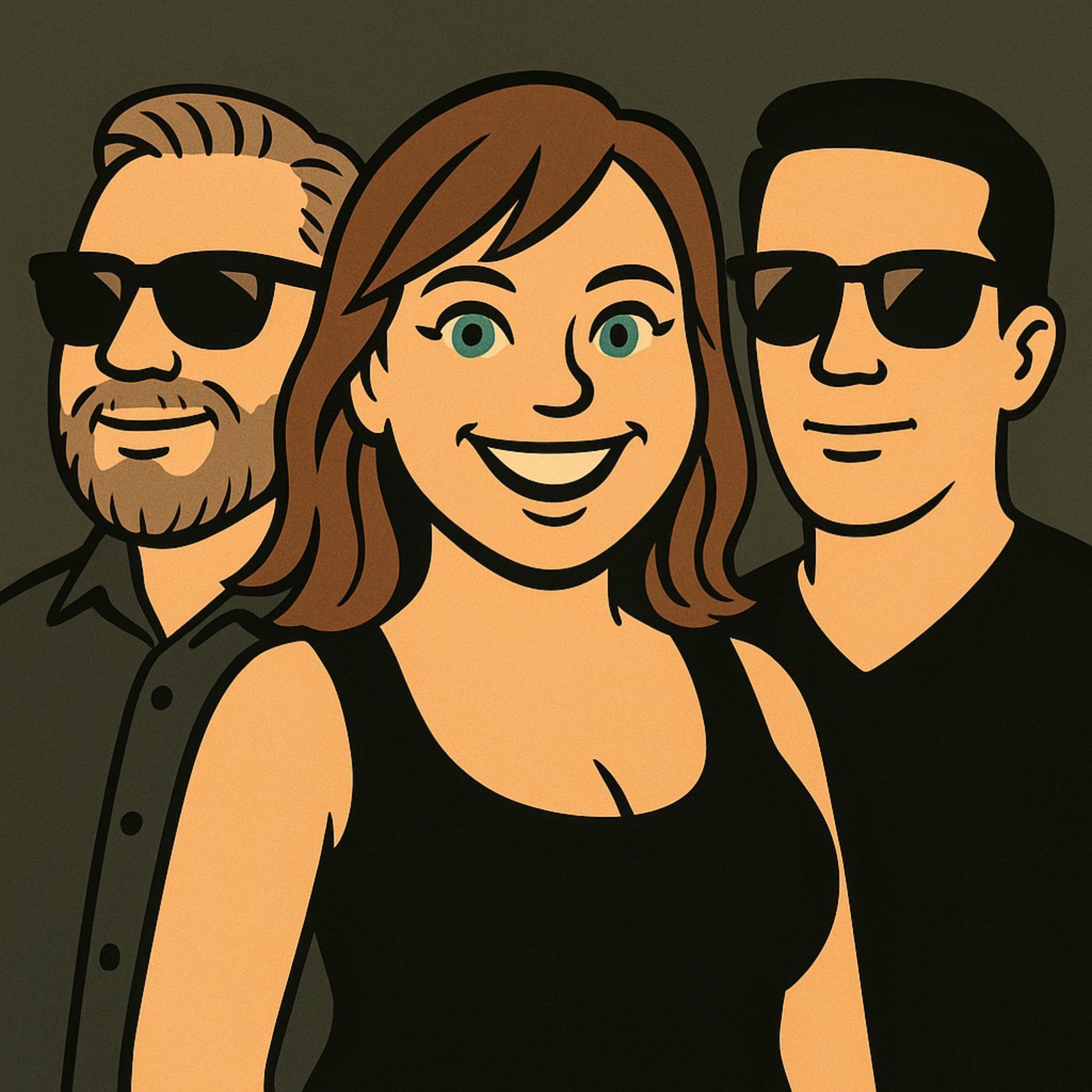 Illustrated artwork of the Keenwild trio