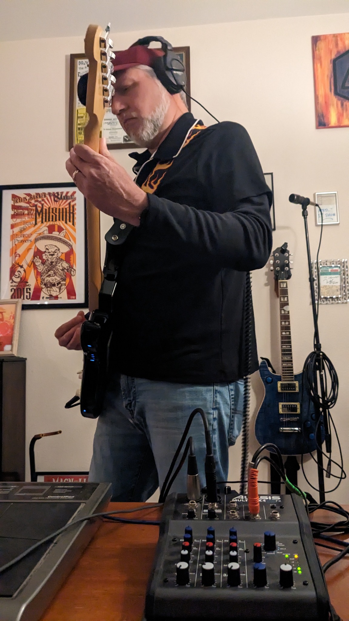 Jason Walker recording guitar in the studio